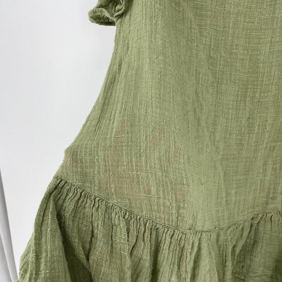 Zara Ruffle Sleeve Green Mini Dress Small - Picture 5 of 7